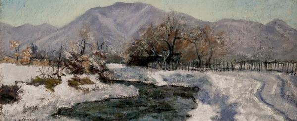 Maticska Jenő - Téli folyópart, 1902
