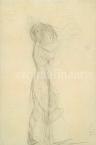 Lajos Gulácsy  Female nude, c' 1910   21×14cm   pencil on paper  Signed bottom right: GL GL  Reproduced