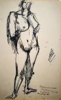 Lajos Tihanyi (1885-1938)  Female Nude, 1912  43×30cm  ink on paper  Signed  / Reproduced