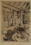 Zsigmond Walleshausen   Coffee House in Paris, c' 1925    18×12cm  etching in paper  Signed bottom right: Walleshausen 