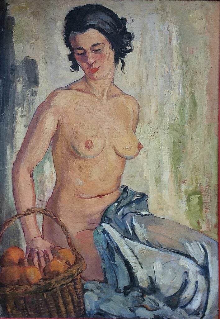 Basch Andor, Női akt gyümölcskosárral, 1928
