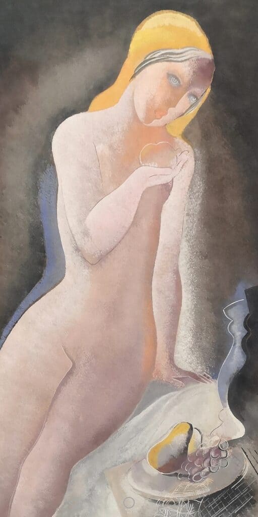 Kádár Béla Ülő nő csendélettel, 1930-as évek